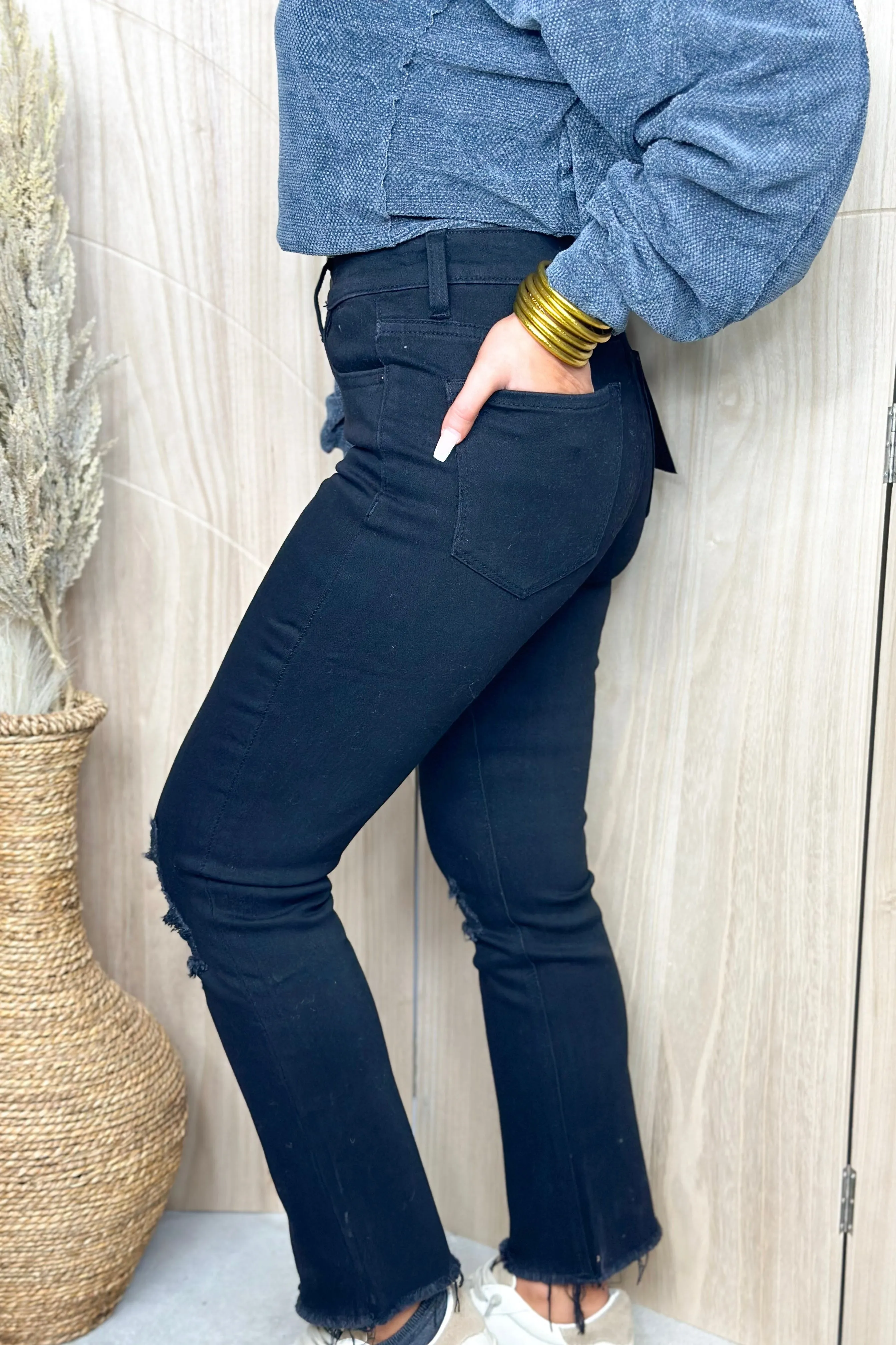 Raven High Rise Straight Crop Jeans