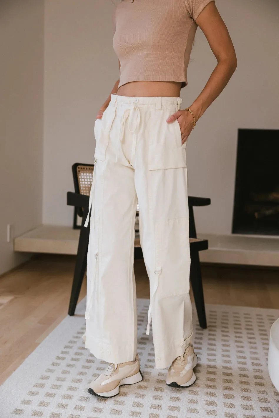 Savannah Cargo Pants in Cream - FINAL SALE