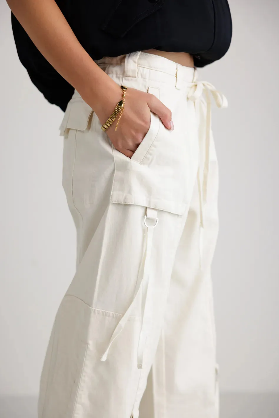 Savannah Cargo Pants in Cream - FINAL SALE