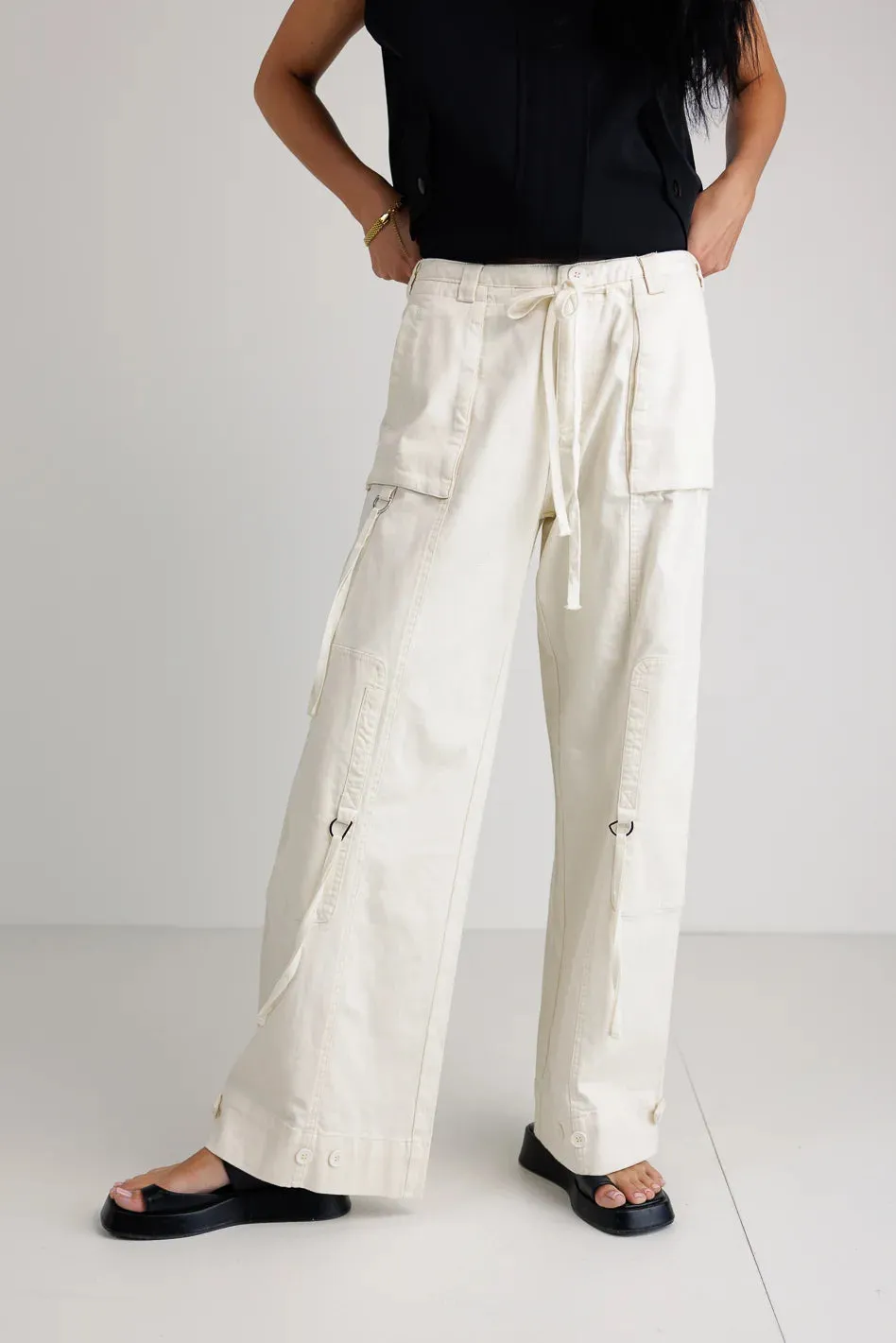 Savannah Cargo Pants in Cream - FINAL SALE