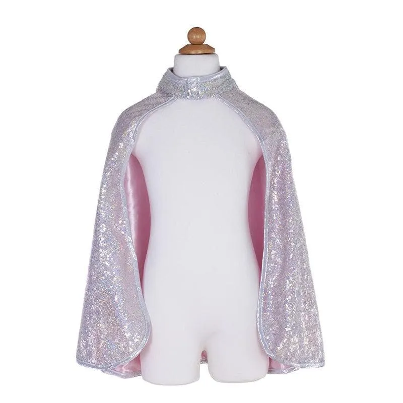 Silver Reversible Sequins Cape