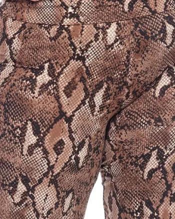 Snake Print Palazzo Pants | Brown Snake