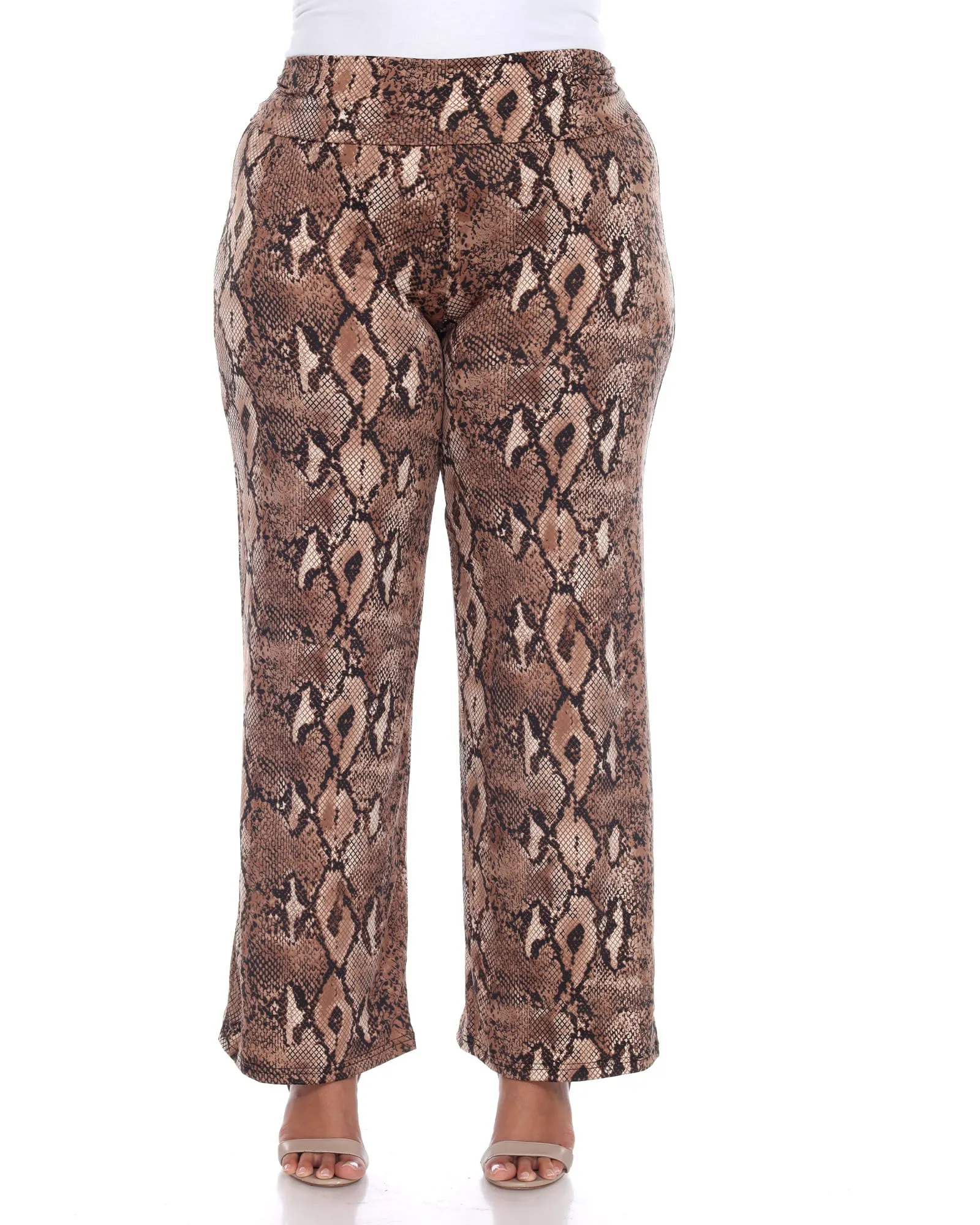 Snake Print Palazzo Pants | Brown Snake