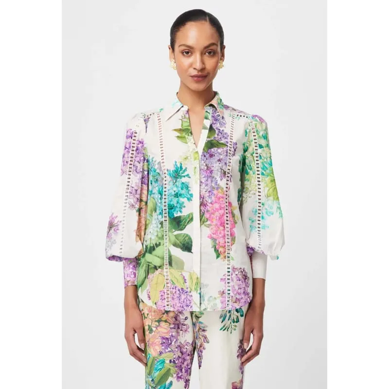 Swanson Embroidered Cotton Voile Shirt | Wisteria Alba