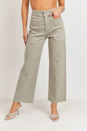 Taking Control Eucalyptus High Rise Utility Wide Leg Jean