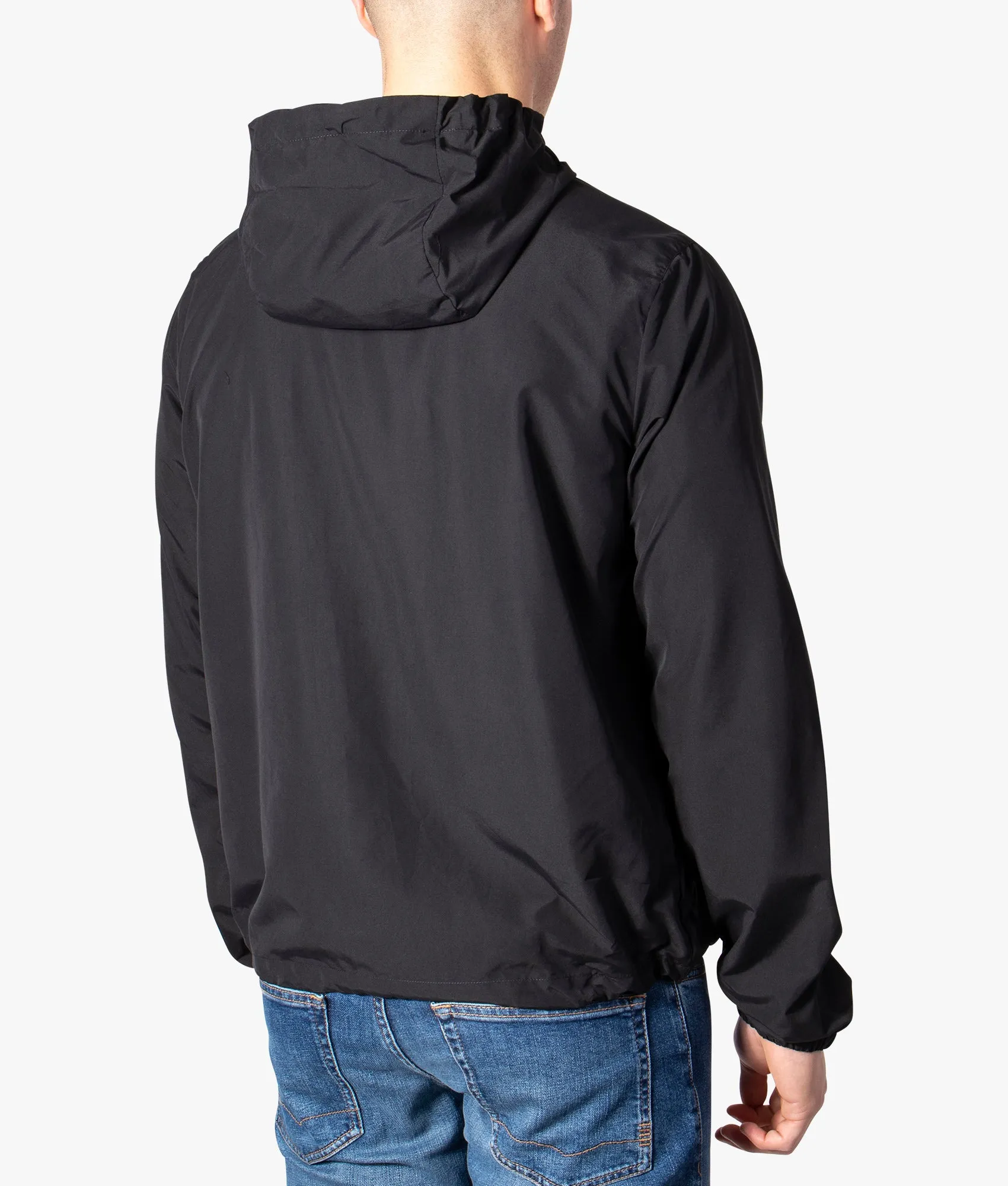 Taped Zip Through Hooded Windbreaker Jacket