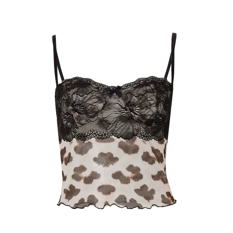 Tess Lace Backless Leopard Camisole