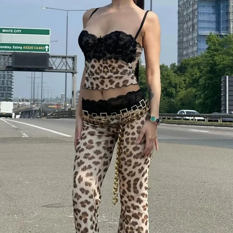 Tess Lace Backless Leopard Camisole