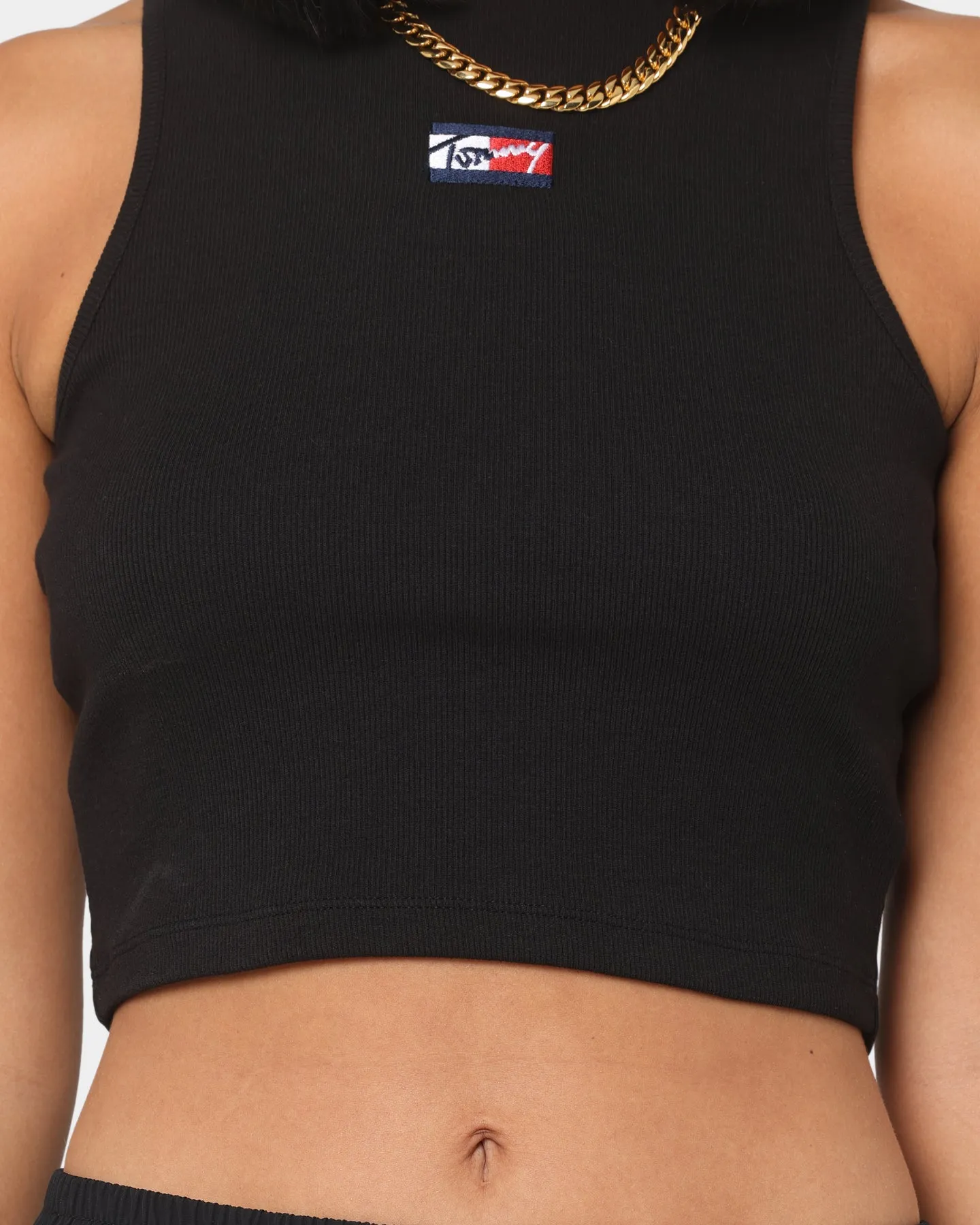 Tommy Jeans Women's Tiny Tommy 1 Crop Tank Black