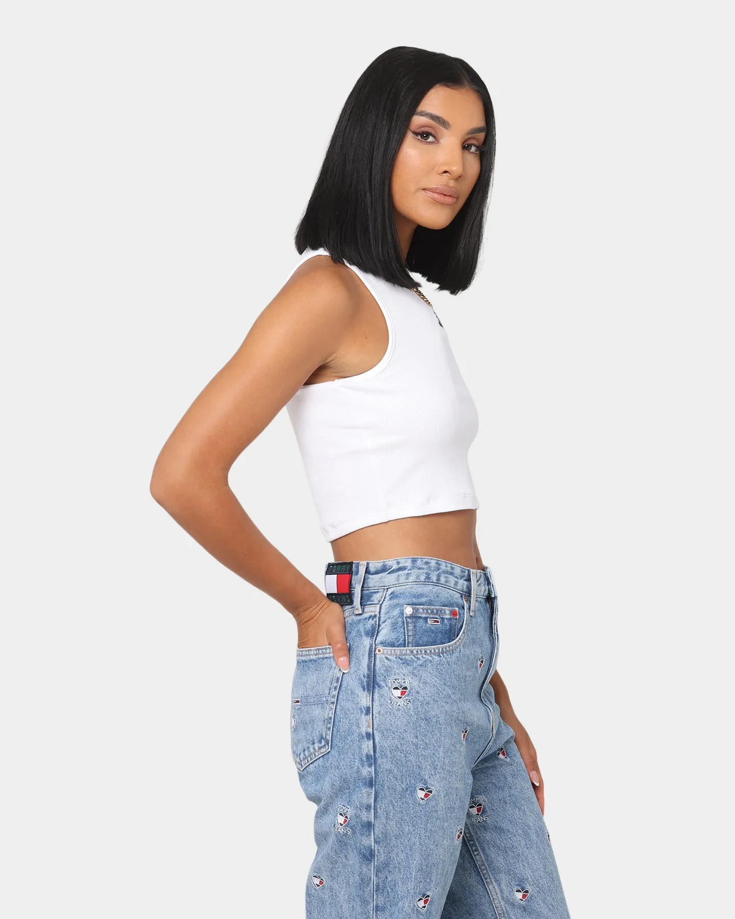 Tommy Jeans Women's Tiny Tommy 1 Crop Tank White