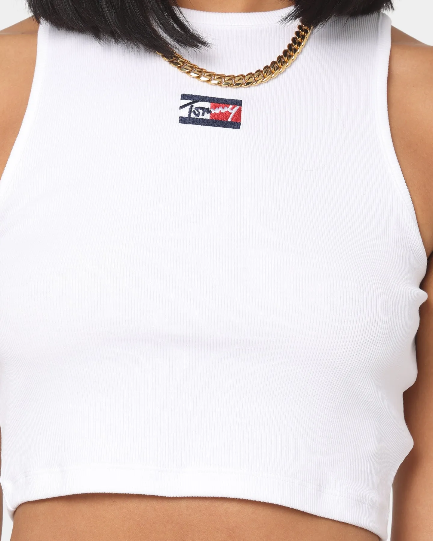 Tommy Jeans Women's Tiny Tommy 1 Crop Tank White