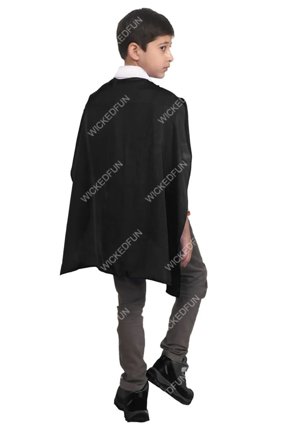 Unleash Your Child's Inner Hero: Children's Black Deluxe Satin Cape for Magical Adventures