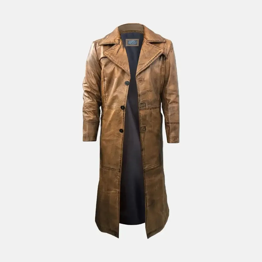 Vanguard Leather Trench Coat men