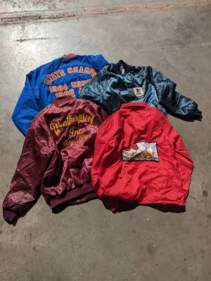 Vintage Satin Varsity Coach Jacket