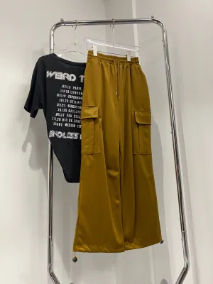 Wide Leg Baggy Sweatpants - Chestnut